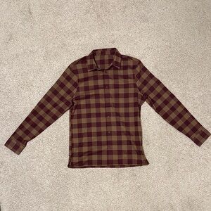 Men's Lululemon Plaid Flannel Button-Up Shirt Size XS